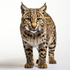 Full view American Bobtail on a completely white background , wallpaper pictures, Background HD