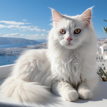 Full view Aegean Cat on a completely white background  085be6, wallpaper pictures, Background HD