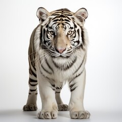 Fototapeta premium Full view Bengal on a completely white background , wallpaper pictures, Background HD