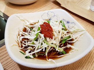 Cabbage soy sauce, vegetable salad