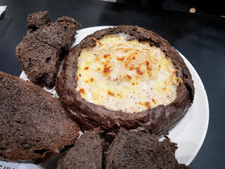 Squid ink cream bread, ink pasta