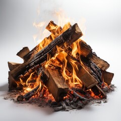 Full view Campfire smoke on a completely white background , wallpaper pictures, Background HD