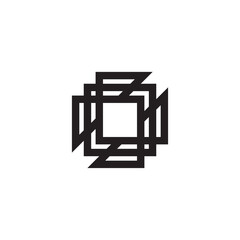  square logo line art with creative design vector 