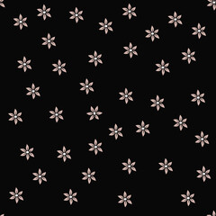 seamless small vector flower design on black background