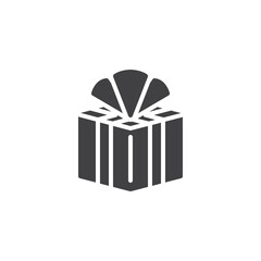 Surprise box with bow vector icon