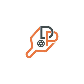 recommend clip art: letter D P pickleball creative design vector