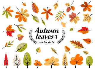 Obraz premium Autumn Leaves Graphic Material Set