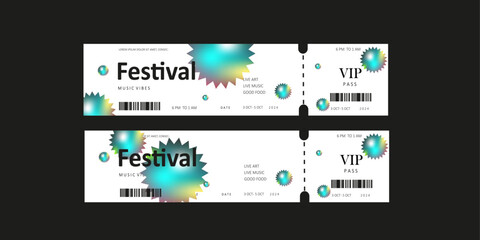 ticket templates of Music festival  - obrazy, fototapety, plakaty