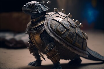 war turtle with titanium armor cinematic shot photos taken by ARRI photos taken by sony photos taken by canon photos taken by nikon photos taken by sony photos taken by hasselblad incredibly  - obrazy, fototapety, plakaty