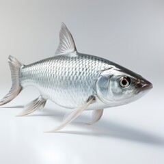 Fototapeta premium Full view Silverfishon a completely white background wallpaper pictures, Background HD
