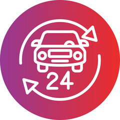 Vector Design 24 Hours Service Icon Style