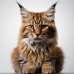 Karelian Bobtailon a completely white background , wallpaper pictures, Background HD