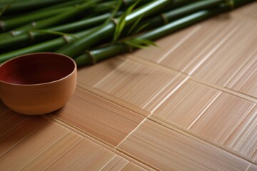 detail of an eco-friendly bamboo floor
