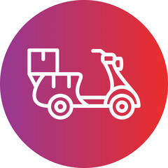 Fototapeta na wymiar Vector Design Delivery Scooter Icon Style