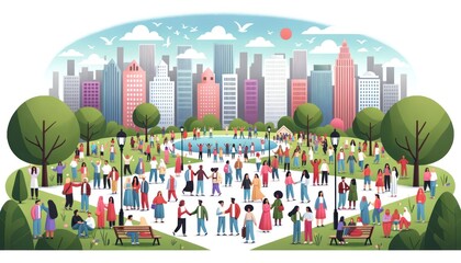 Harmony in Diversity: City Park Gathering