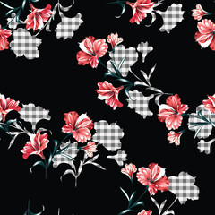 seamless vector flower design pattern on background