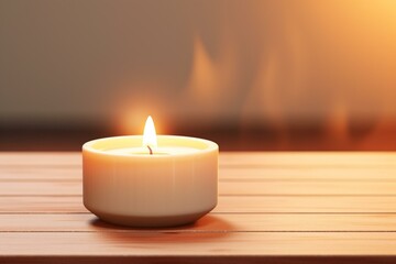 Fototapeta na wymiar Simple candle in a clean environment. Generative AI