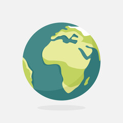 Earth Globe Africa Icon Flat Vector