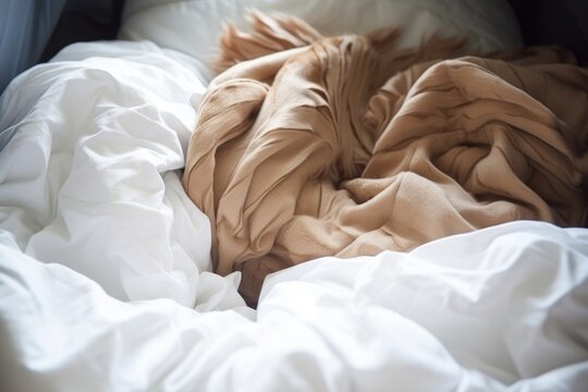 A Fluffy Comforter In A Large Laundry Bag