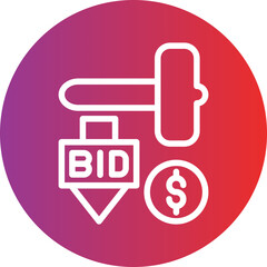 Vector Design Minimum Bid Auction Icon Style