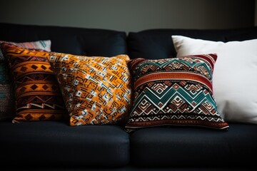sofa cushions arranged in a pattern showing balance