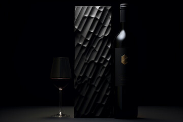 Mockup of elegant wine bottle on a minimalist studio background