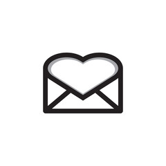 love mail logo design icon.
