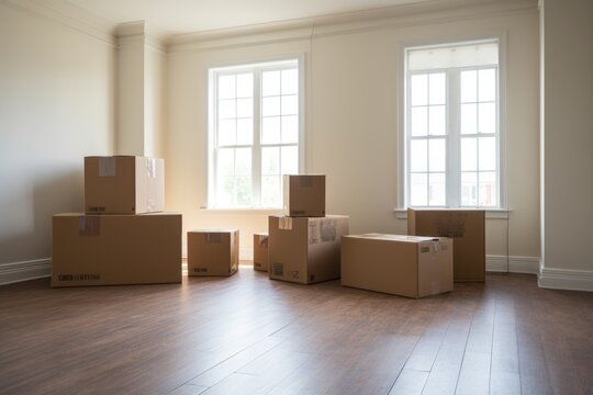 moving boxes in a vacant room