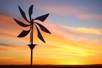 a wind directional vane in glowing sunset - obrazy, fototapety, plakaty