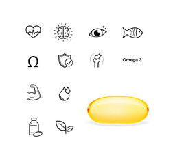 Realistic  mockup with vitality icon set.  Vector illustration isolated on white background. Can be used for medical and cosmetic. EPS10.