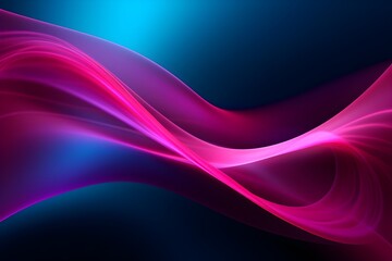 Vibrant Neon Waves: Abstract Elegance in Motion. generative ai