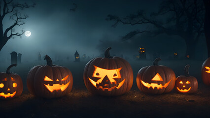 halloween background with pumpkins