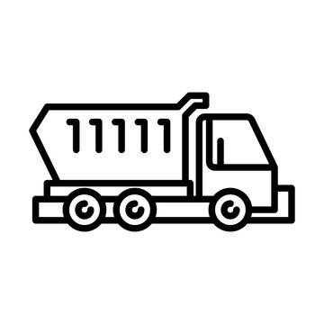 recommend clip art: Dumper truck construction machinery with black outline style. industry, truck, heavy, dumper, vehicle, transportation, transport. Vector illustration