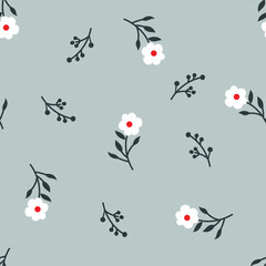 seamless vector flower bunch design pattern on background