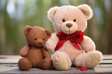 a small teddy bear beside a large teddy bear