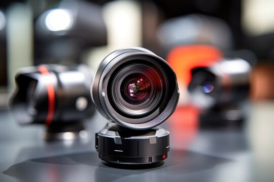 close-up of lenses on a smart camera