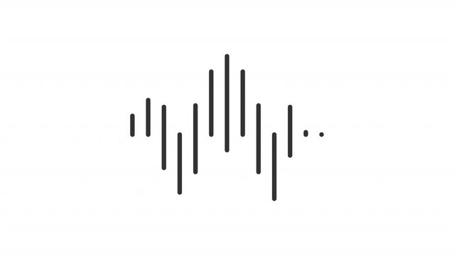 2D black simple animation of loading wave line icon, HD video with transparent background, seamless loop 4K video representing abstract loaders.