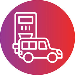 Electric Car Station Icon Style