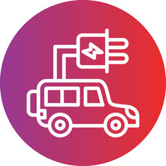 Electric Car Icon Style