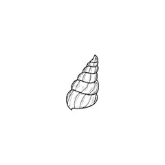Seashell on isolated background. Hand drawn icon
