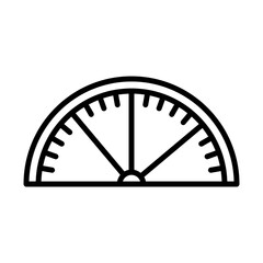 Protactor measurement icon with black outline style. education, school, ruler, geometry, design, measurement, equipment. Vector Illustration