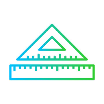 recommend clip art: Ruler measurement icon with blue and green gradient outline style. scale, ruler, measure, isolated, object, measurement, line. Vector Illustration