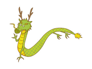 手を振る龍(文字なし)