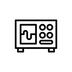 Oscilloscope measurement icon with black outline style. oscilloscope, technology, equipment, engineering, laboratory, signal, electronic. Vector Illustration