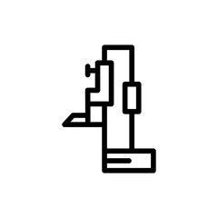 Height gauge measurement icon with black outline style. measure, gauge, height, meter, scale, ruler, chart. Vector Illustration