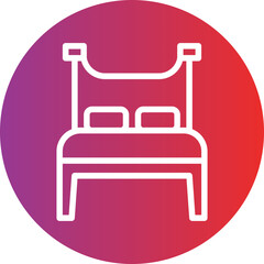 Double Bed Room Icon Style