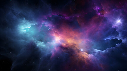 Colorful space galaxy cloud nebula. Stary night cosmos. Universe science astronomy. Supernova desktop background wallpaper - obrazy, fototapety, plakaty