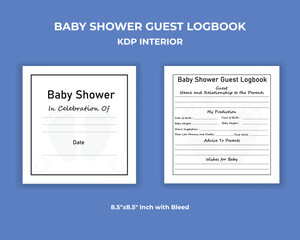 Baby Shower Guest Log book KDP Interior