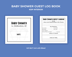 Baby Shower Guest Logbook KDP Interior