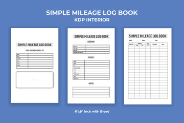 Simple Mileage Log book KDP Interior 